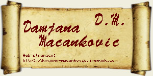 Damjana Macanković vizit kartica